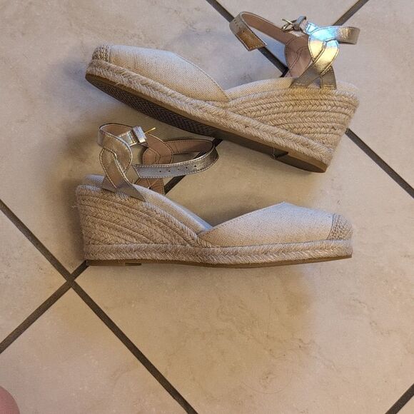 NEW Cole Haan Cloudfeel Espadrille II Wedge Sandals Cream White Size 8.5 - Picture 3 of 13